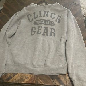 Women’s hoodie, clinch gear, wrestling size, medium gray
